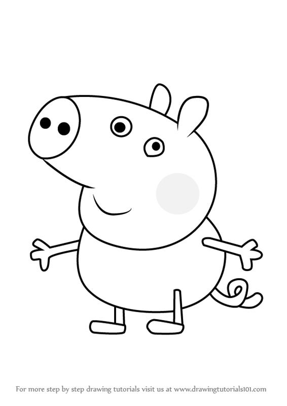 566x800 Learn How To Draw George Pig From Peppa Pig - George Drawing
