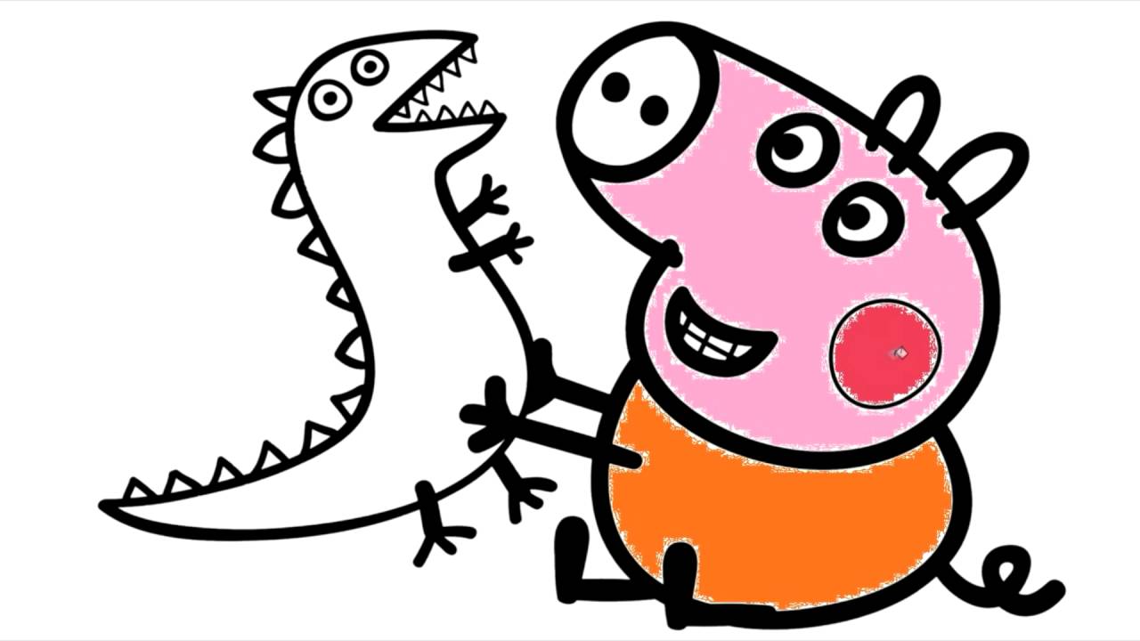 1280x720 Peppa Pig Video How To Draw George And Dinosaur - George Drawing