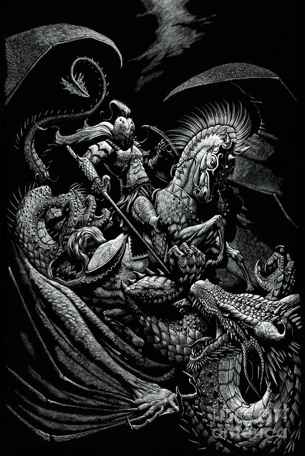 603x900 St George And The Dragon Drawing - George Drawing