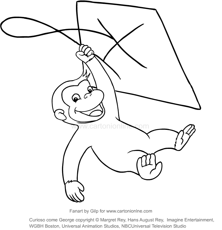 745x774 Drawing George With The Kite - George Drawing