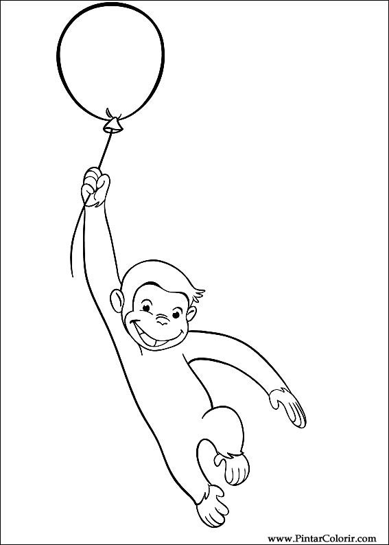 567x794 drawings to paint colour curious george - George Drawing