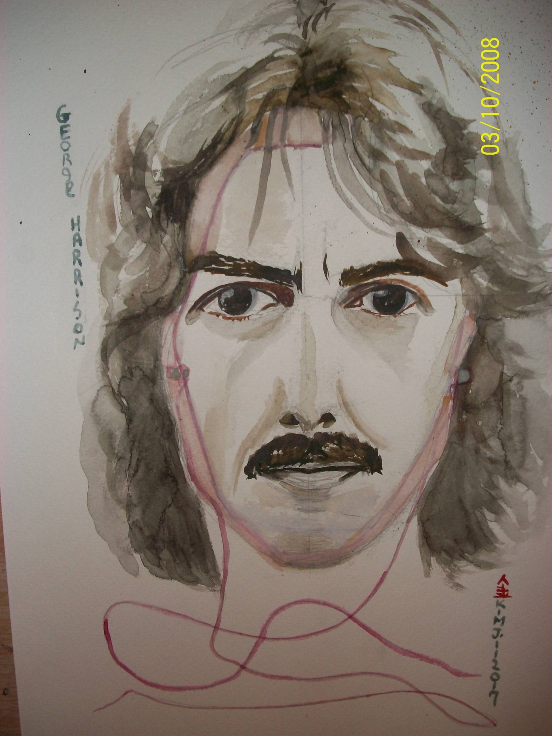 1920x2560 george harrison painting - George Harrison Drawing