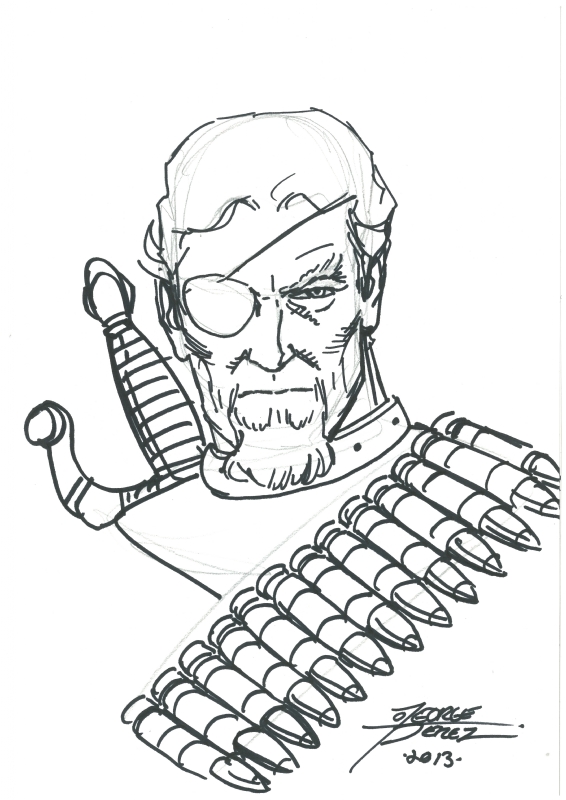 566x800 Deathstroke - George Perez Drawing