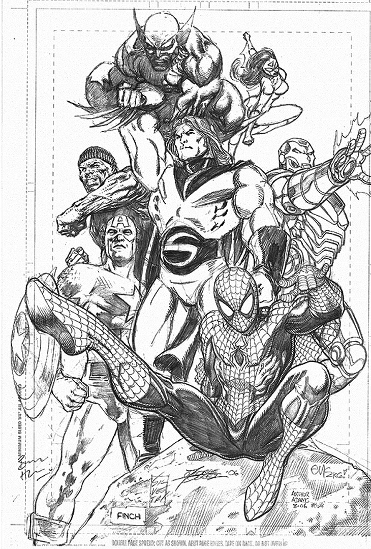 730x1080 Marvel Jam Piece - George Perez Drawing