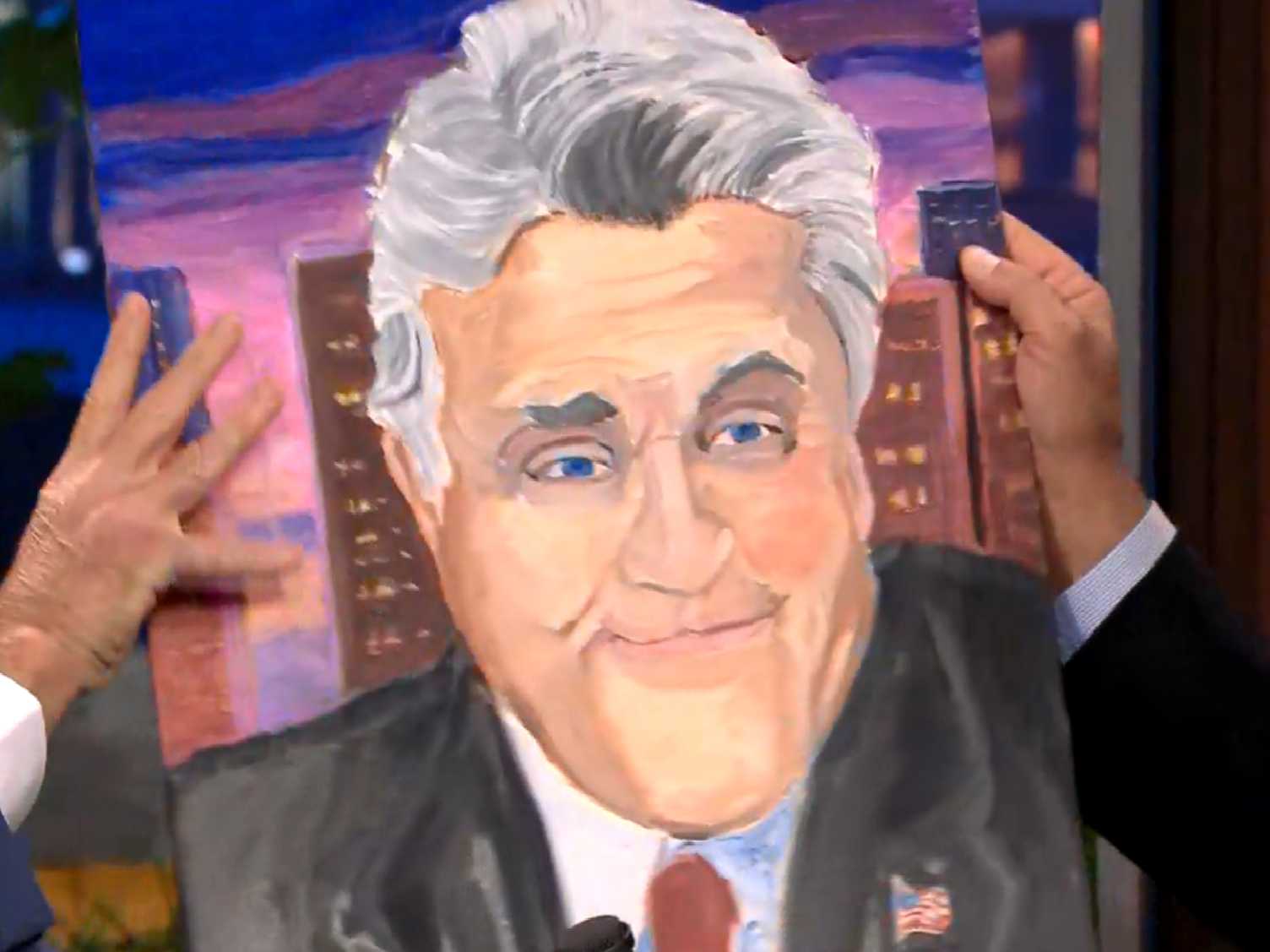 1504x1127 here's george w bush showing off some new paintings to jay leno - George W Bush Drawing
