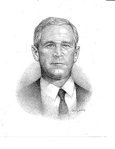 231x300 president george w bush drawing - George W Bush Drawing