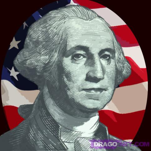 485x485 How To Draw George Washington, Step - George Washington Drawing Simple
