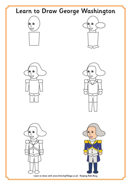 460x650 Learn To Draw Us Presidents - George Washington Drawing Simple