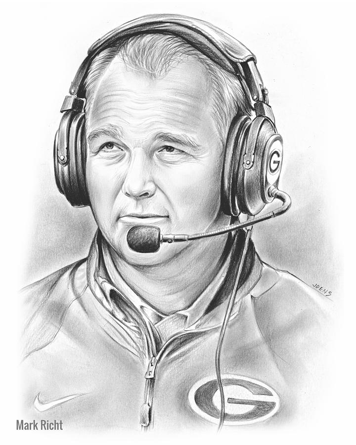 720x900 Mark Richt Drawing - Georgia Bulldogs Drawings