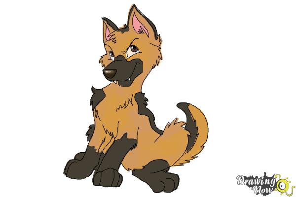 600x400 how to draw a german shepherd puppy - German Sheperd Drawing