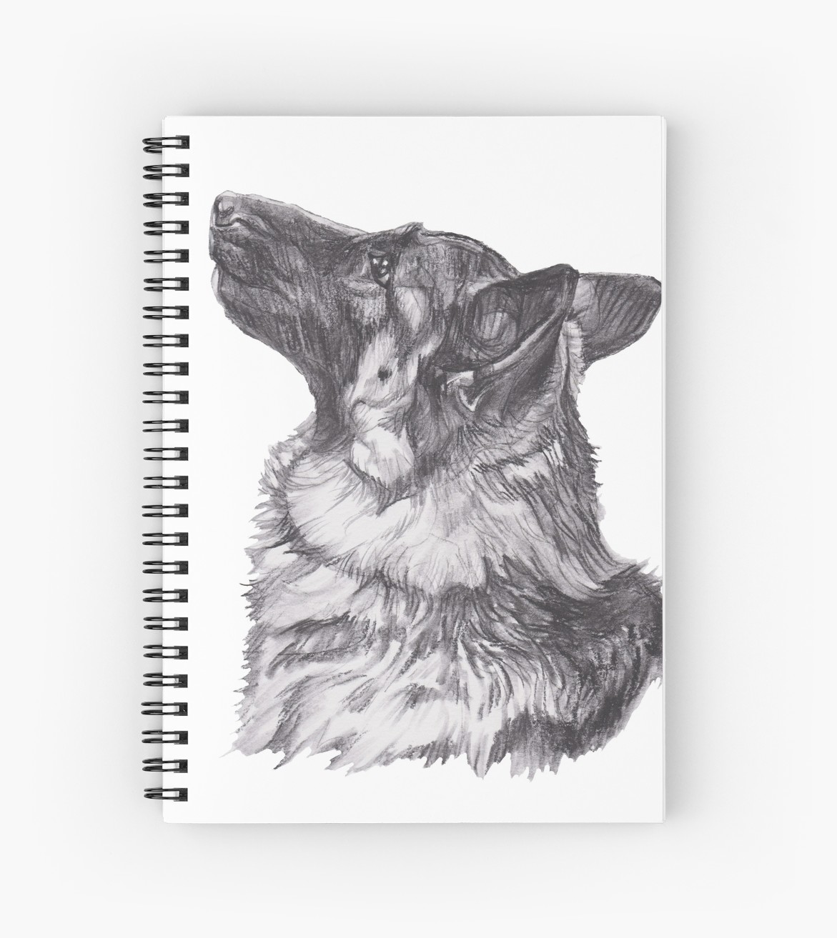 1171x1313 Classic German Shepherd Dog Profile Drawing Spiral Notebooks - German Shepherd Drawing