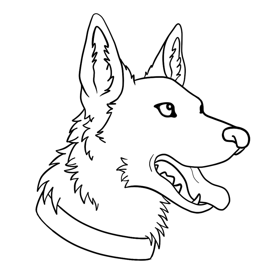 900x900 German Shepherd Coloring Pages - German Shepherd Easy Face Drawing