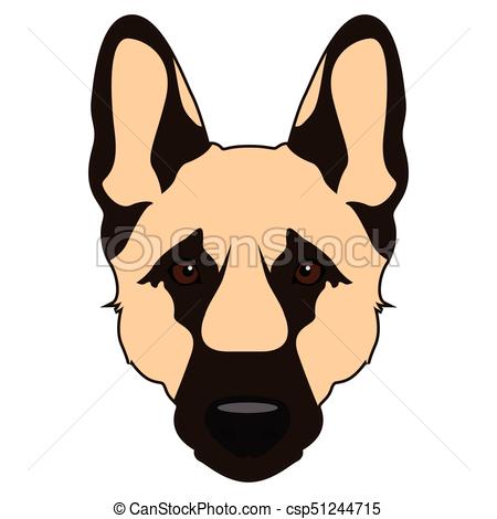 450x470 german shepard illustrations and clipart you'll love german - German Shepherd Face Drawing