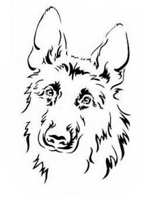 212x300 stencils crafts templates scrapbooking german - German Shepherd Head Drawing