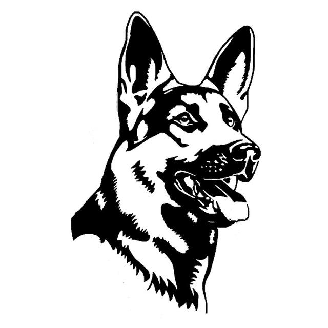 640x640 Cute German Shepherd Dog Head Stickers Vota Color - German Shepherd Head Drawing