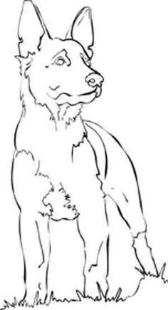 236x435 Free German Shepherd Lines - German Shepherd Line Drawing