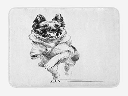 425x319 lunarable german shepherd bath mat, hand drawn - German Shepherd Line Drawing