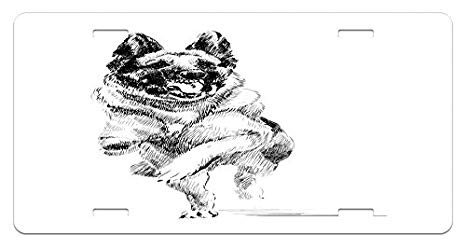 466x248 lunarable german shepherd license plate, hand drawn - German Shepherd Line Drawing