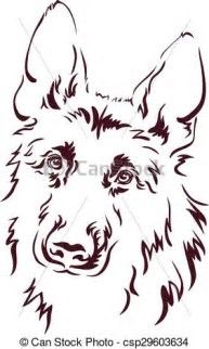 193x322 Bildergebnis German Shepherd Line Drawing Silhouettes Dog - German Shepherd Line Drawing