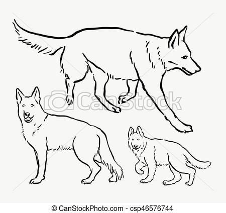450x424 german shepherd pet dog animal sketch german shepherd pet dog - German Shepherd Puppy Drawing