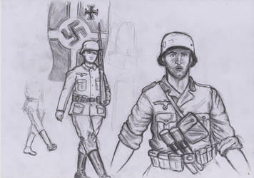 356x250 German Soldier Sketches - German Soldier Drawing