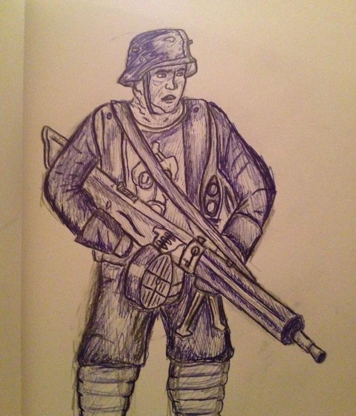 728x850 German Soldier Sketch - German Soldier Drawing