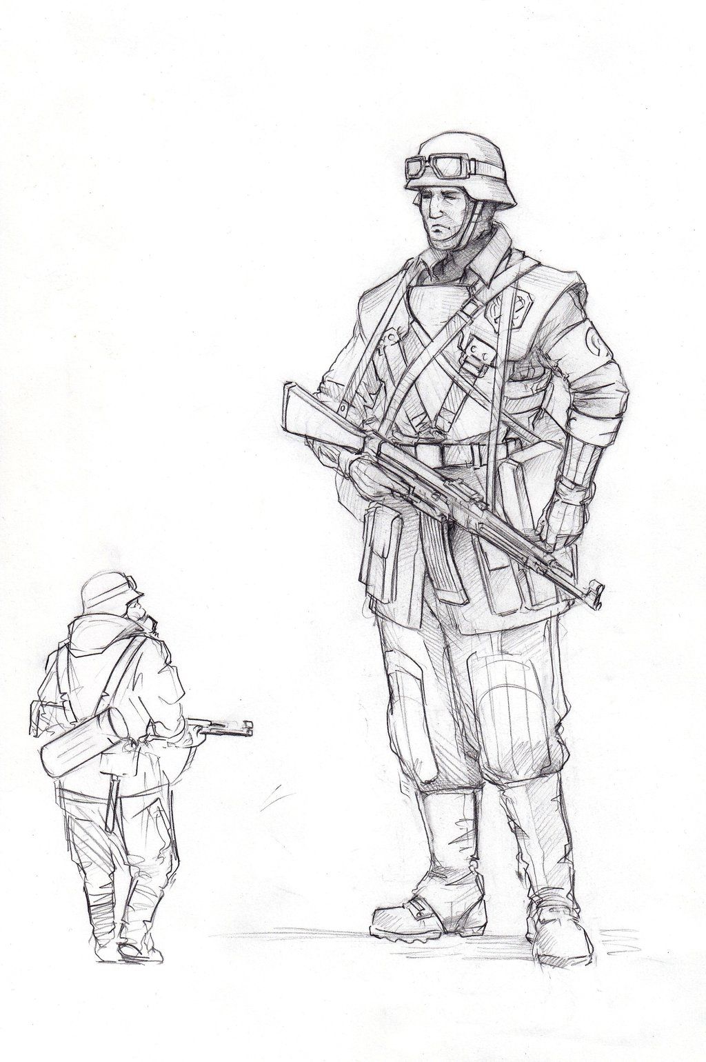 1024x1540 German Soldier - German Soldier Drawing