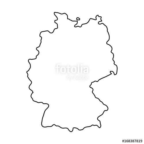 500x500 germany map of black contour curves of vector illustration stock - Germany Map Drawing