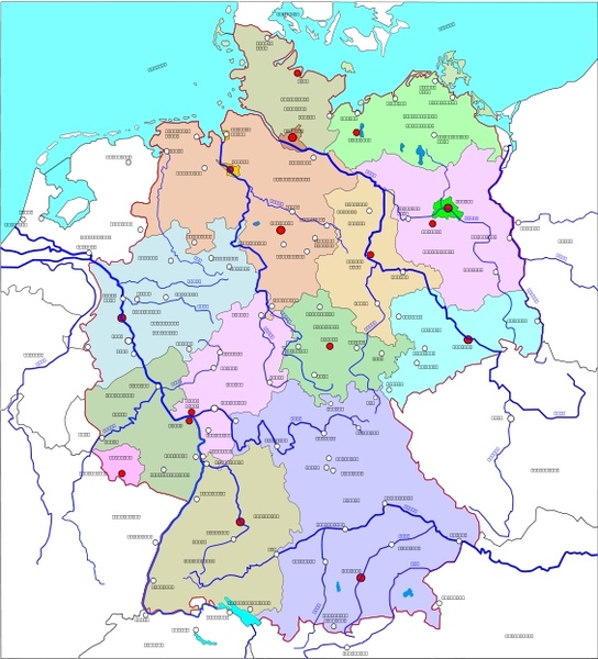 544x600 Political Map Of Germany Free Vector In Open Office Drawing - Germany Map Drawing
