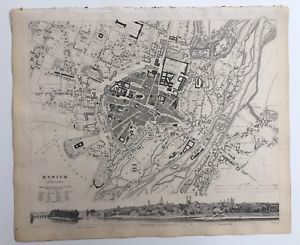 300x245 Vintage Original Topographic Map Drawings 'munich' City - Germany Map Drawing