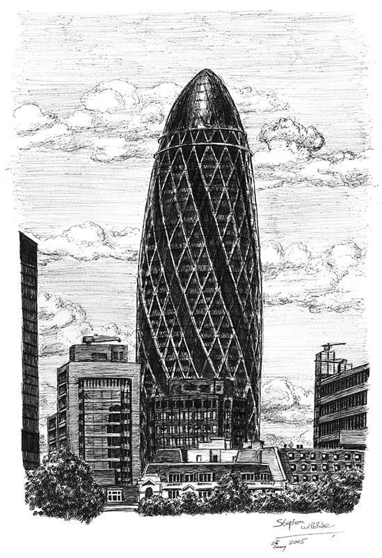 549x800 Gherkin Building London - Gherkin Drawing