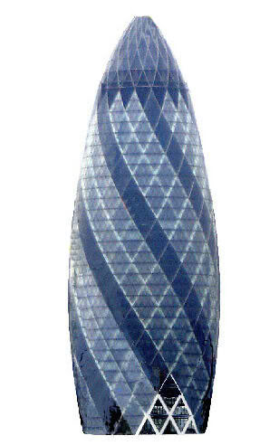 297x492 Model Of London Gherkin In Wood - Gherkin Drawing
