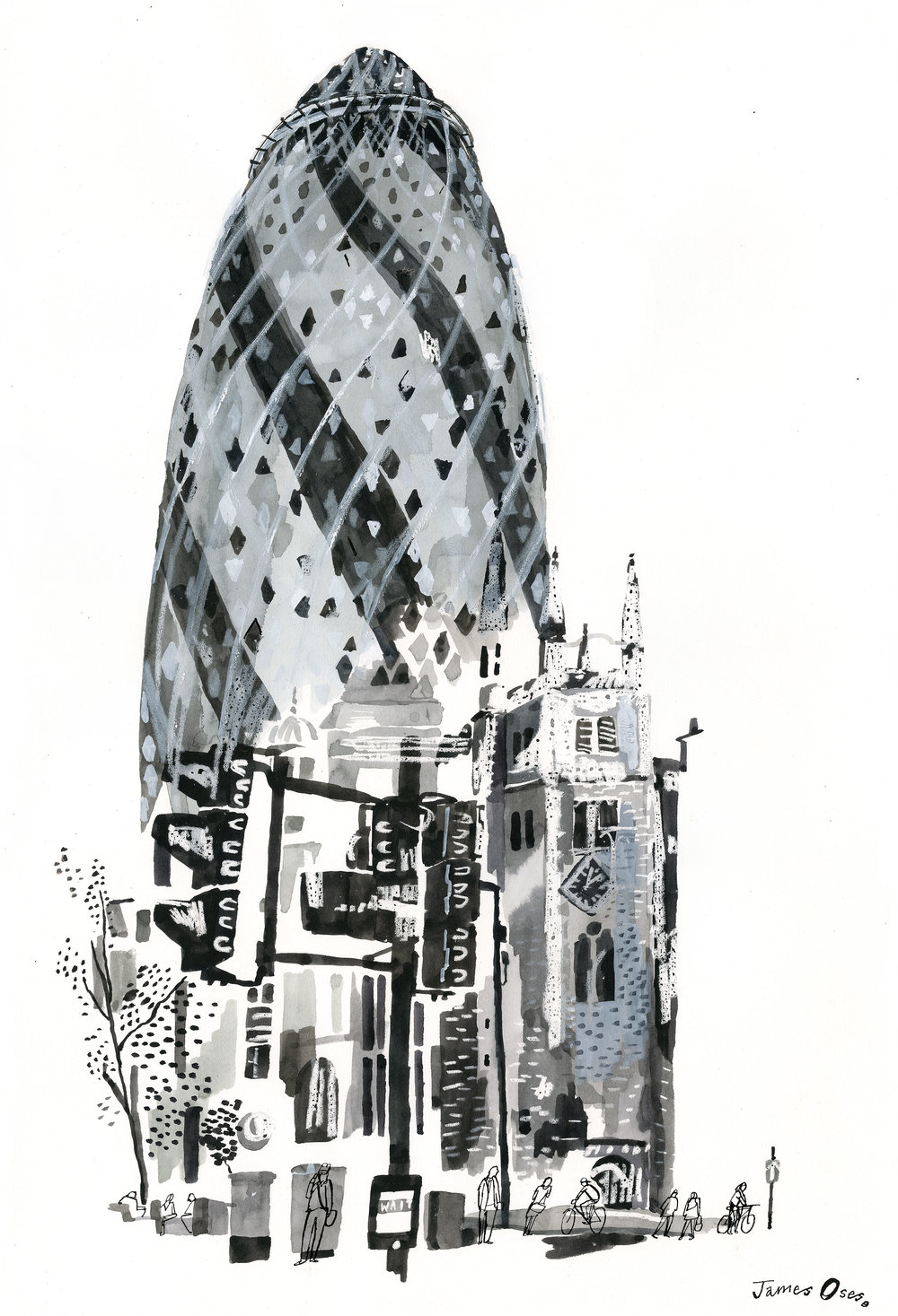 1000x1467 The Gherkin James Oses - Gherkin Drawing