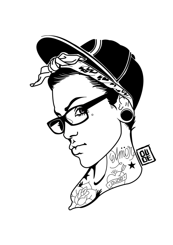 736x1041 ghetto drawing free download - Ghetto Girl Drawing