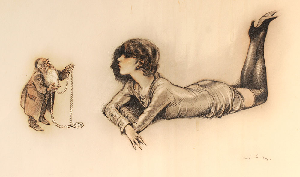 1000x590 pen and ink drawing jewish ghetto girl dressed as a flapper - Ghetto Girl Drawing