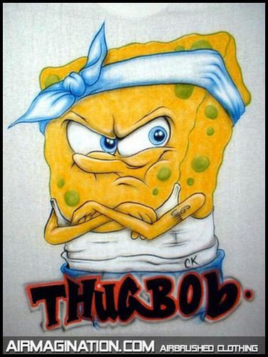 376x500 Ghetto Tweety Bird Spongebob Da Thug Places To Visit - Ghetto Spongebob Drawing