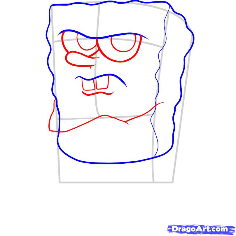 809x809 How To Draw Gangster Spongebob, Step - Ghetto Spongebob Drawing