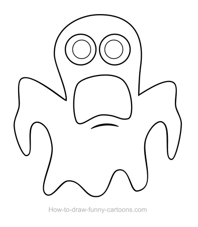 394x451 Ghost Drawing - Ghost Cartoon Drawing