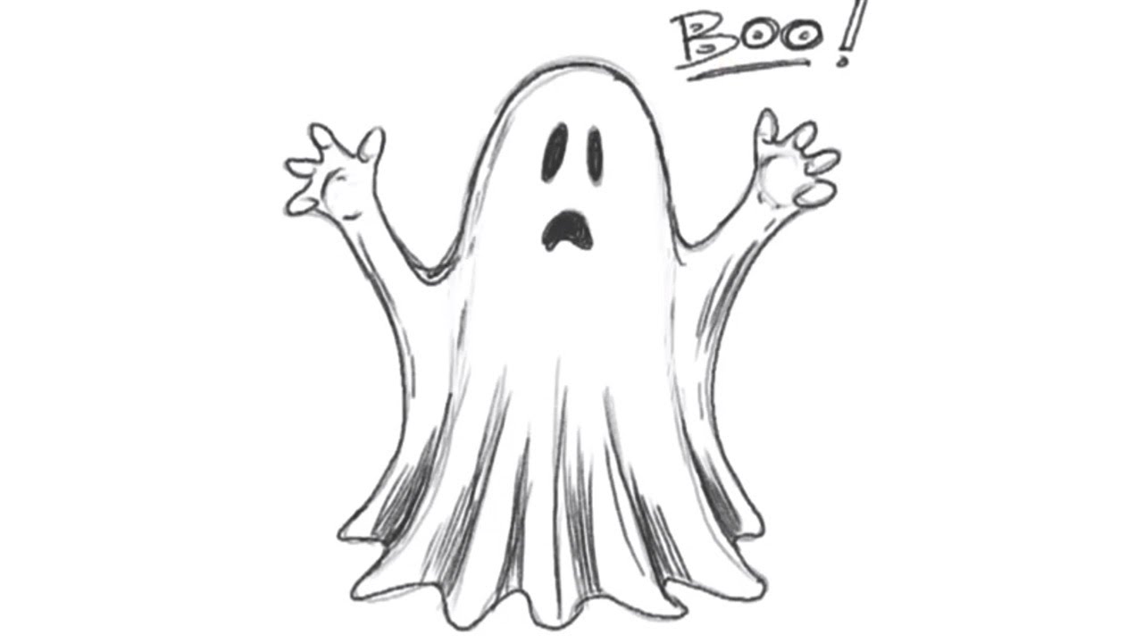 1280x720 Good Halloween Pictures To Draw Halloween Arts - Ghost Cartoon Drawing