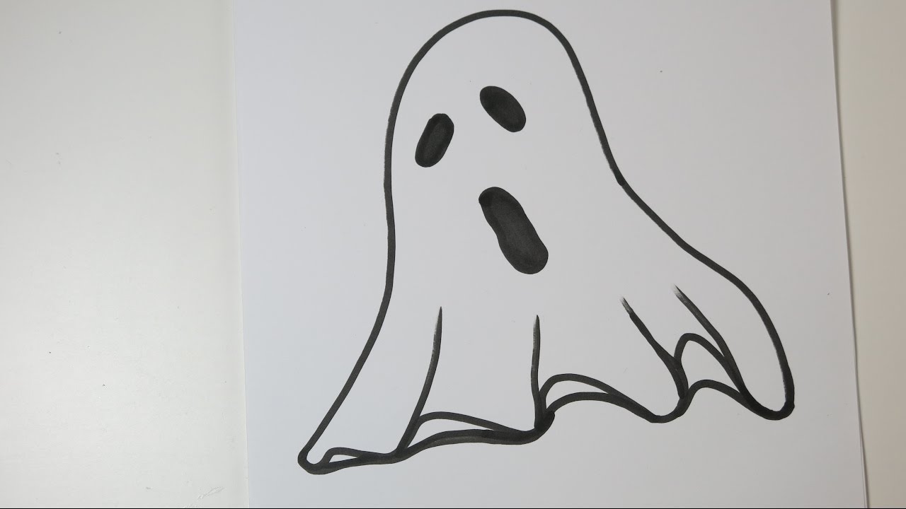 1280x720 How To Draw A Ghost Easy Drawing Ideas For Halloween - Ghost Cartoon Drawing