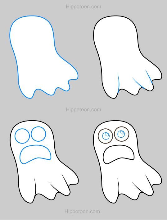 538x708 Simple Drawing Lesson On How To Draw A Cartoon Ghost Drawing - Ghost Cartoon Drawing