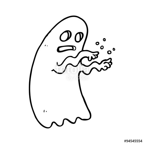 500x500 Line Drawing Cartoon Ghost Stock Image And Royalty Free Vector - Ghost Cartoon Drawing