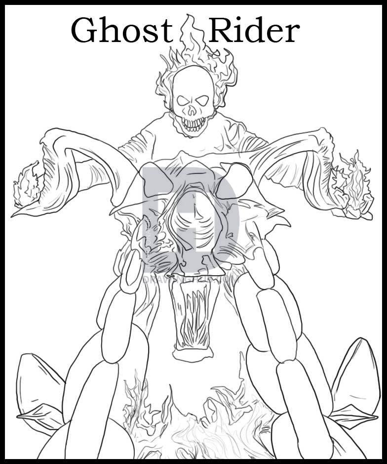 784x939 How To Draw Ghost Rider, Step - Ghost Drawing