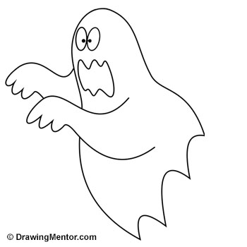 350x350 How To Draw A Ghost - Ghost Drawing