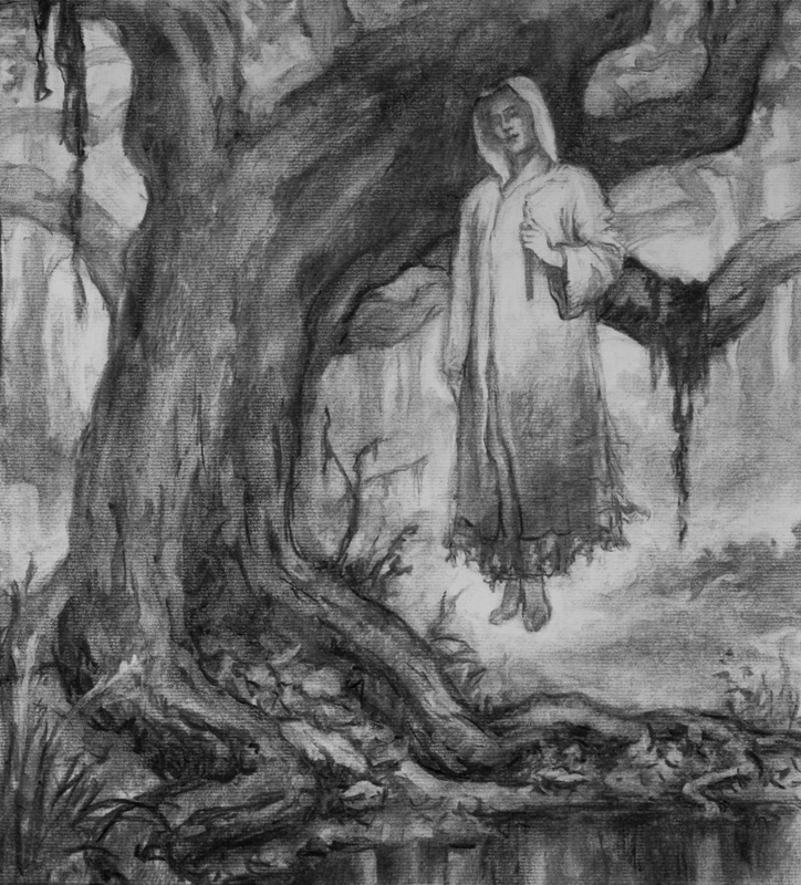 The Third Wyrd Pond Ghost Drawing - Ghost Drawing. 