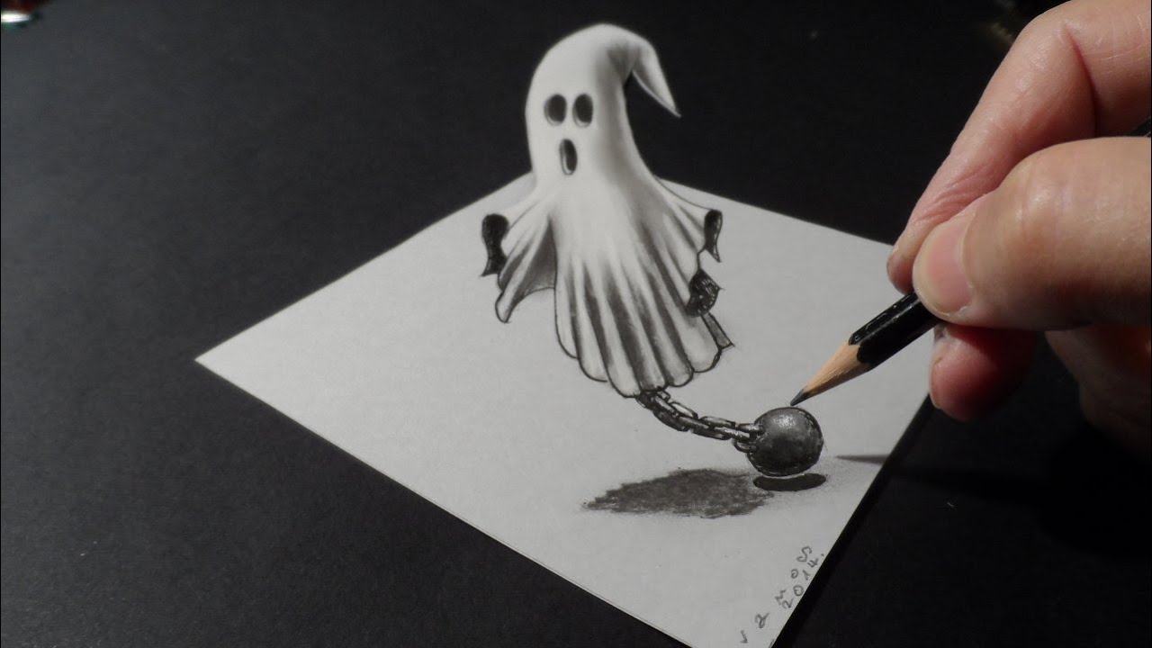 1280x720 Ghost On The Table! - Ghost Drawing