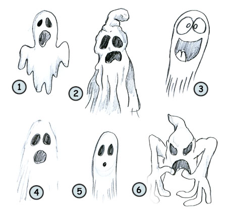 450x426 Drawing A Cartoon Ghost - Ghost Drawing