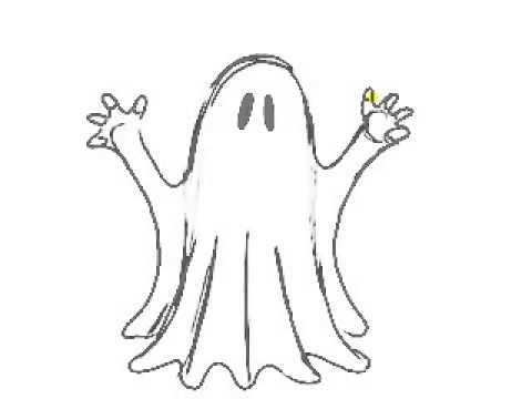 480x360 Ghost Drawings For Halloween Fun For Christmas Halloween - Ghost Drawing Easy