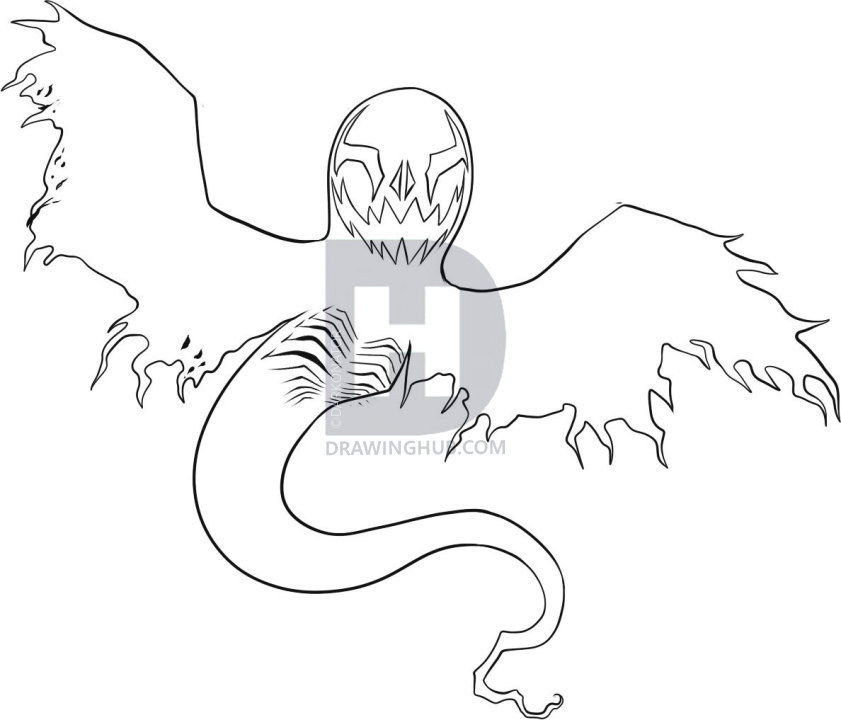 841x720 How To Draw An Easy Ghost, Step - Ghost Drawing Easy