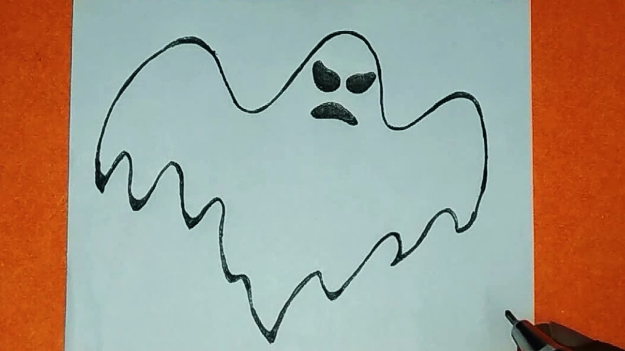 1280x720 how to draw a ghost easy ghost drawing for kids halloween - Ghost Drawing Easy
